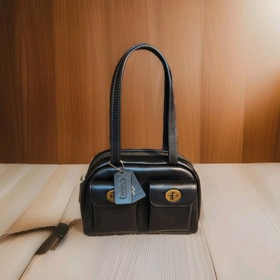 Coach Kip Turnlock Women's Crossbody Bag, Small - Black (C3486)