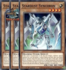 Yugioh! 3x Stardust Synchron L5DD-ENY09 Common 1st Ed NM