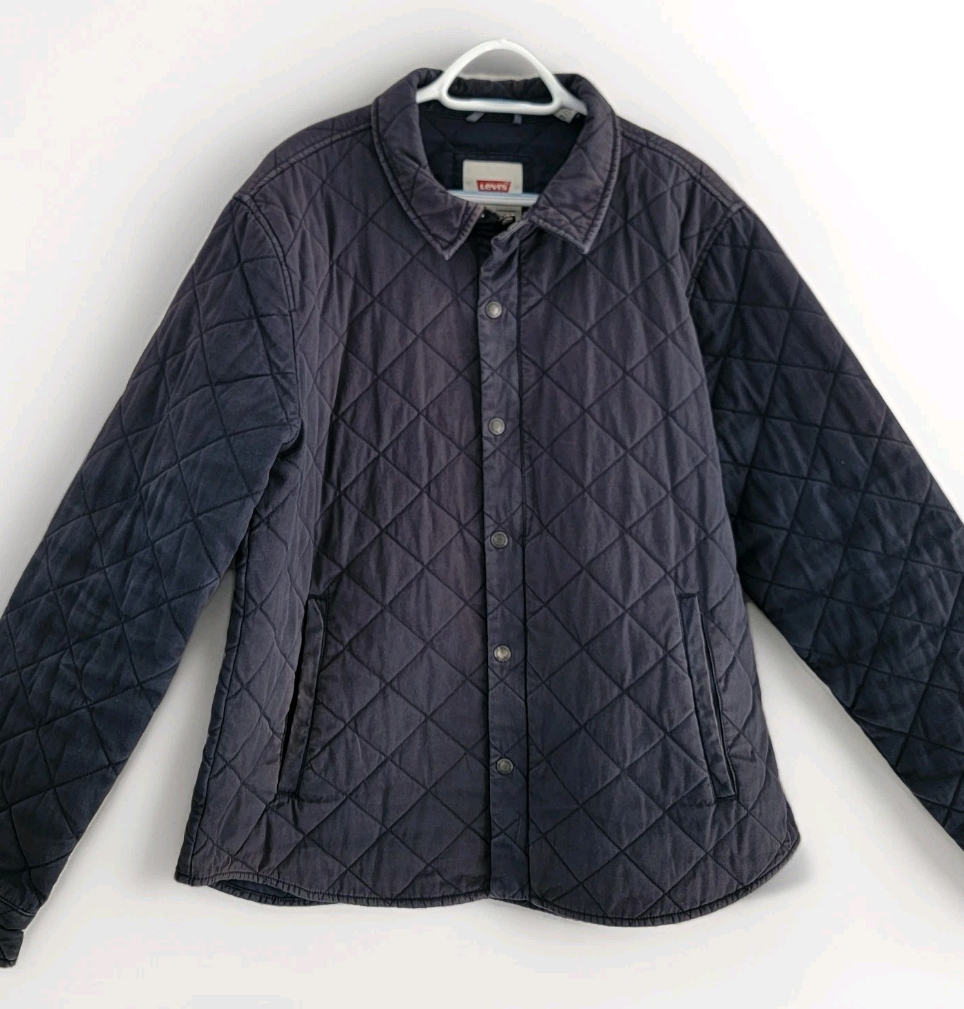 VTG Levi's Jacket Mens XL Blue Diamond Quilted Trucker Work Chore Full Zip thumbnail 3