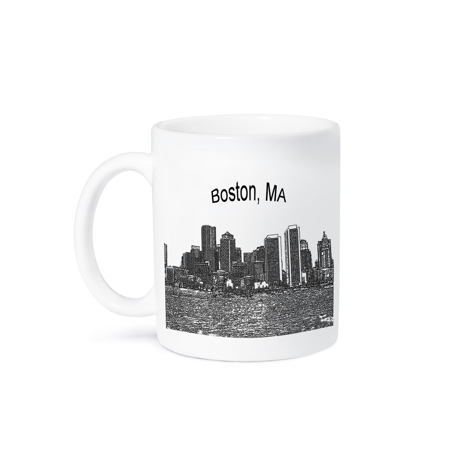 3dRose, Boston Downtown Skyline Line Art, Mug