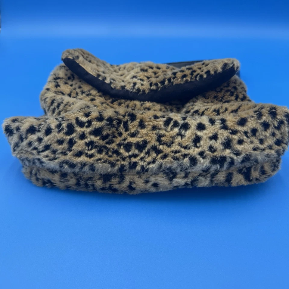 Bolsa de ombro de pele sintética com estampa de leopardo 100% acrílica alça preta vintage Y2K - Imagem 2 de 4