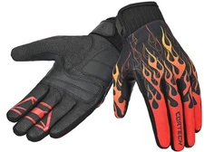 Cortech Standard Issue Flame Mens Textile Motorcycle Gloves Orange LG