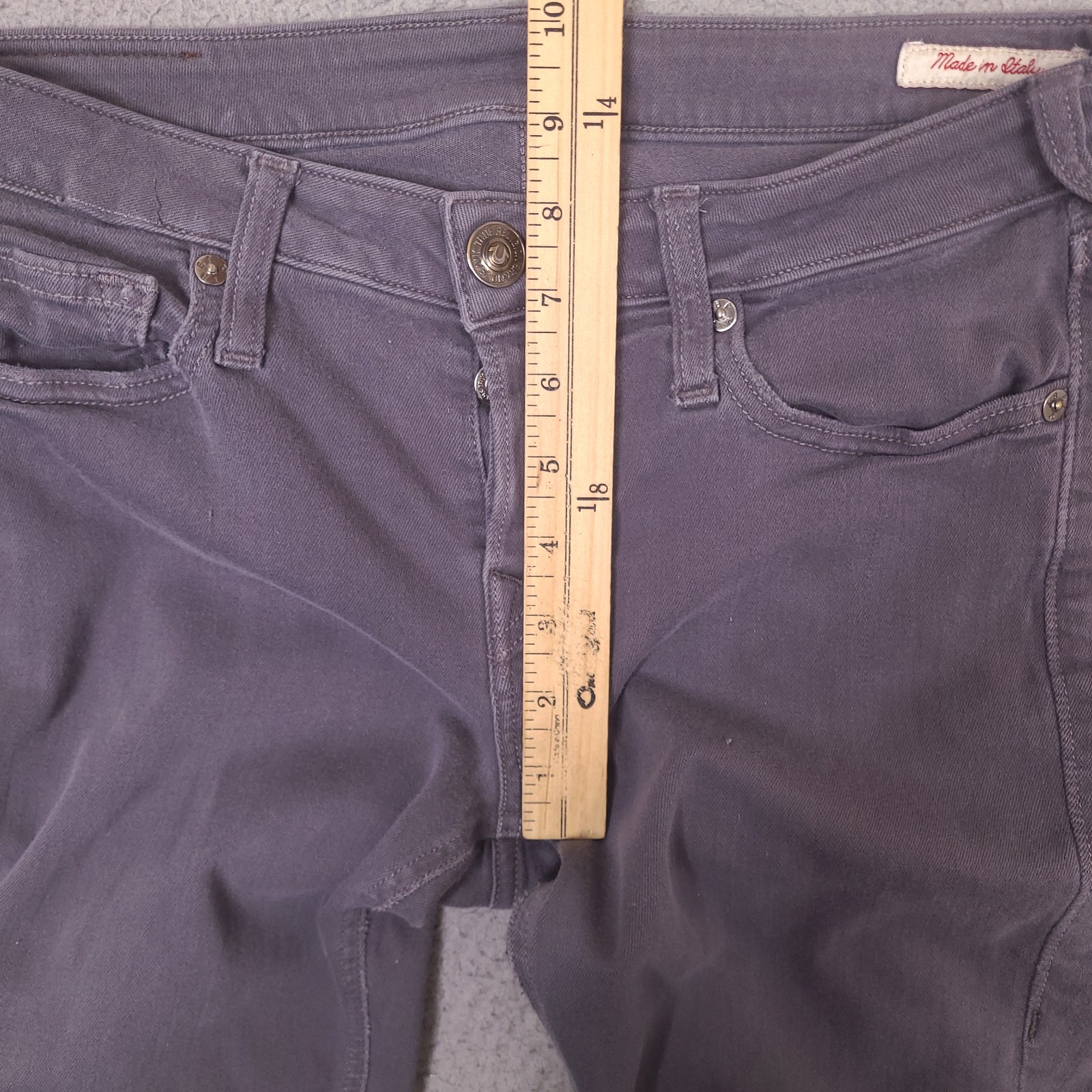 True Religion Skinny Jeans Womens 30 x 30 Gray Stretch Made In Italy Button Fly thumbnail 14