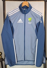 ADIDAS x AUSTRALIA CRICKET Mens Small ClimaCool Full Zip Jacket Blue 2010