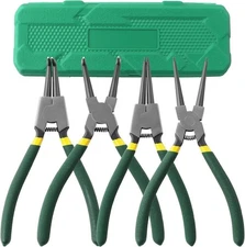 4 PCS Heavy Duty 7" Circlip Plier Snap Ring Plier External Internal Kit w/ box