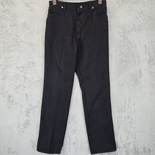 Vintage Wrangler Jeans Womens Size 16 Black Straight Leg Fit Made In USA Denim