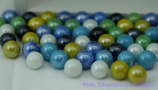 58 Aggravation Glass Marbles for Replacement White Yellow Green Blues Black 16mm