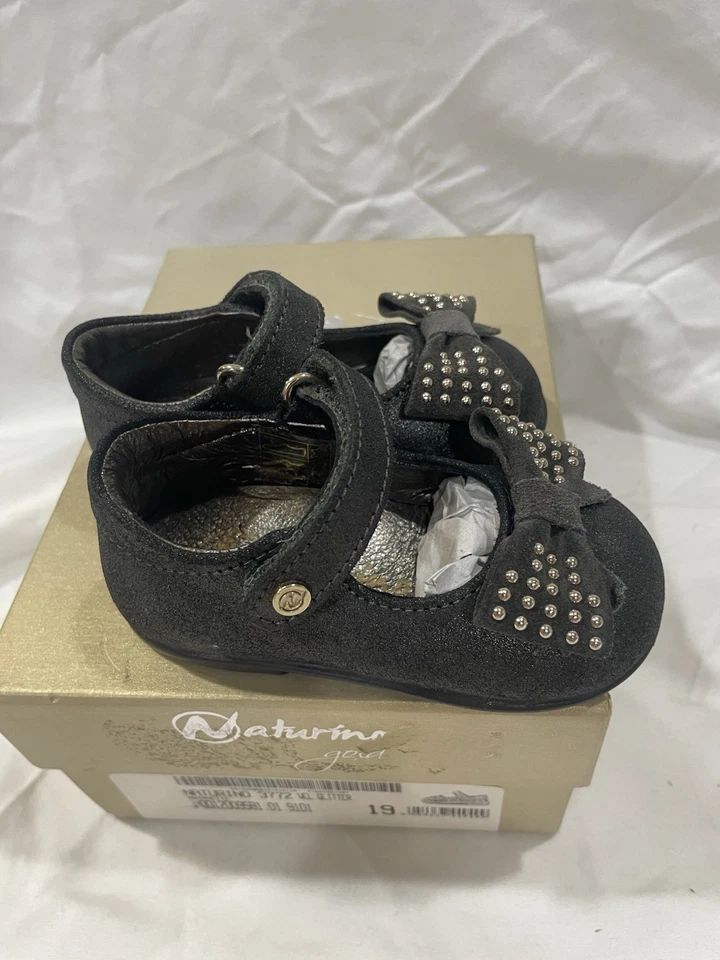 Naturino Toddler Girls Size Euro 19 US 3.5-4 Baby, M Anthracite Grey, Dress Shoe - Image 4 of 4