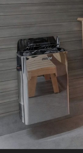 Harvia Electric Wall-Mounted Stainless Steel Sauna Heater Stove, Silver
