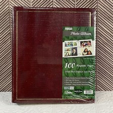 Pioneer Photo Album 100 Magnetic Page 3-Ring Photo Album, LM-100 Burgundy NOS