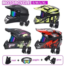 DOT Motocross Helmet Off Road Dirtbike Pitbike ATV Helmet w/ Goggles/Gloves/Mask