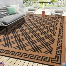 Outdoor Rugs, Outdoor Plastic Straw Rug, Reversible Waterproof Carpet for