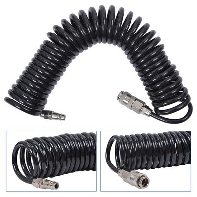 DRUCKLUFT SPIRALSCHLAUCH 6 METER DRUCKLUFTSCHLAUCH LUFTSCHLAUCH PU max. 10Bar