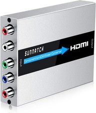 Component to HDMI Converter with Scaler Function, RGB HDMI, 5RCA White