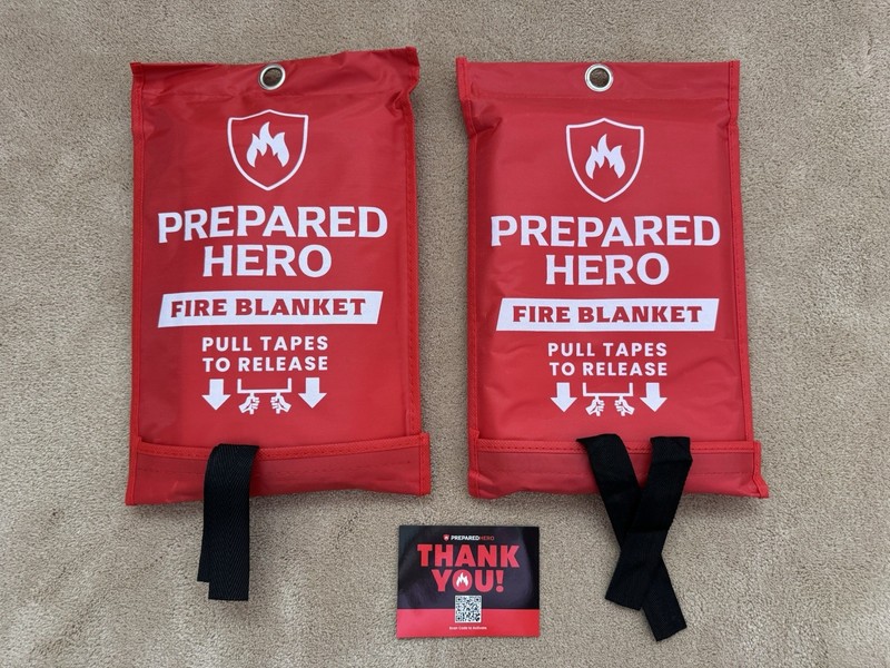 Prepared Hero Fire Blanket Set Of 2 39”x39” - NEW!