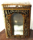 ANTIQUE NATIONAL LICORICE LOZENGES WAFERS DRUGSTORE COUNTER DISPLAY TIN & GLASS — photo 3