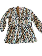 Lily Pulitzer Sarasota Women  s Tunic Top With Ikat pattern, Size L