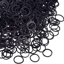 Rubber Bands 15mm, 300 Black Elastic Hair Ties For Braids Soft Durable No-Snag B