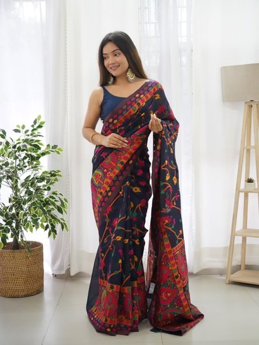 Indian Bollywood Designer Sari Wedding Party Wear Blouse Pakistani Ethnic Saree - Picture 3 of 7