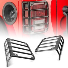 Rear Tail Light Cover Protect for JEEP WRANGLER JK 07-16 Steel Metal Pair Black