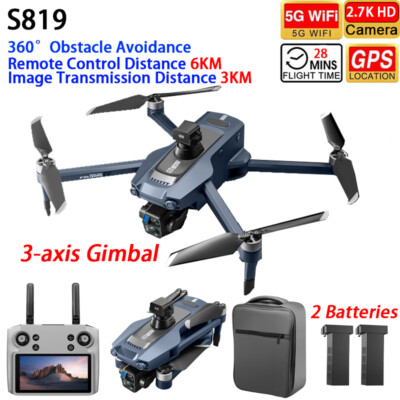 S819 Drone GPS 5G WIFI 6KM 3-axis Camera 360° Obstacle