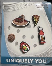 Crocs Jibbitz Charms Food Please 5-Pack pizza pasta cookie, hot sauce