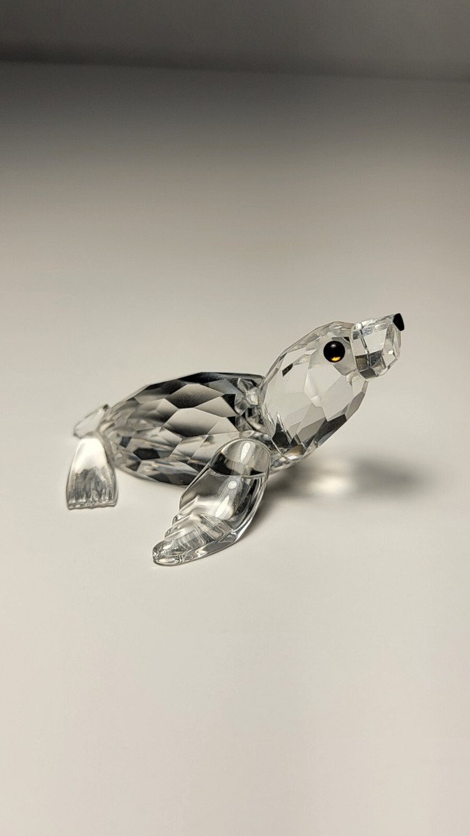 Retired 1987 Swarovski Crystal Figurine Baby Sea Lion - In
