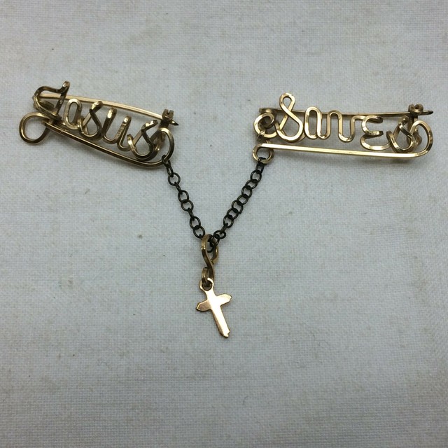 Religious Brooch Pin Jesus Saves Cross eBay