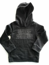 Under Armour Girls Black Big Logo Hoodie Sweater Cotton Sweatshirt YOUTH SMALL
