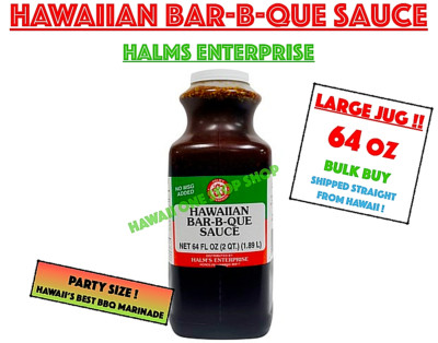 Halm's EnterpriseHAWAIIAN BAR-B-QUE SAUCE Large 64oz Jug Kalbi Hawaiian Marinade
