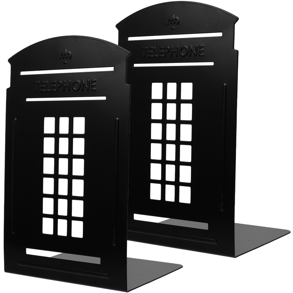 2pcs Bookends Book Stoppers Phone Booth Book Stand Metal Bookends eBay