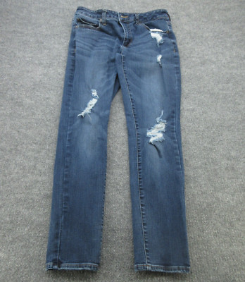 American Eagle Jeans Mens 31x30 Blue Skinny Distressed Denim (FITS 30x28.5)