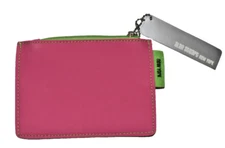 Alan Stuart New York Wallet Flat Pouch Coin Purse Zip  Hot Pink Vinyl