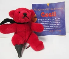 Sally Winey #4 (FOURTH) in Series-Cecil Original Winey BEAN Bear HAND SIGNED TAG