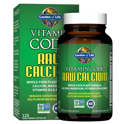 Raw Calcium Supplement 120 Count AlgaeCal Vitamin K D Probiotics Non GMO Glut...