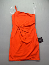 New Lulus Life Is But A Dream Red One Shoulder Dress Twist Front Bodycon