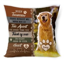 Personalized Pet Memorial Throw Pillow Insert Included , Dog Memorial Gifts