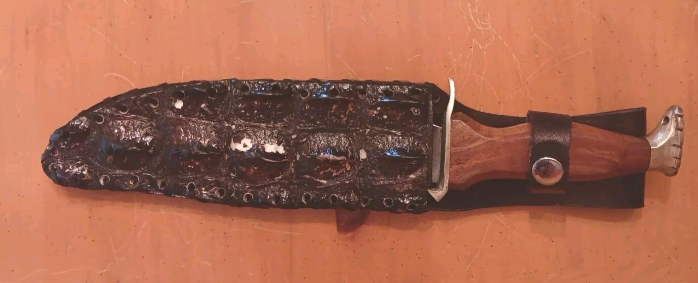 Ranger Stainless Steel Pakistan Knife  In Custom Alligator Skin Sheath