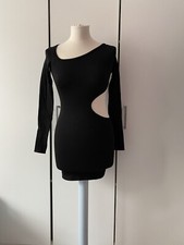 Urban Outfitters Lina Black Cut-Out Dress Size L Large Long Sleeve
