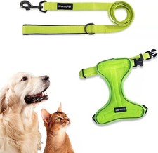 Adjustable Reflective Step-in Air Dog Harness Chest Vest  Leash
