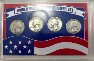 「第二次世界大戦の指導者」コンプリート純銀999コインセット 5 oz. Silver WWII: Valor & Victory 4-Coin Set | U.S. Money