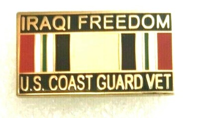 U.S. COAST GUARD VETERAN OIF CAMPAIGN RIBBON HAT or LAPEL PIN IRAQ P-48
