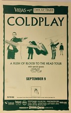 COLDPLAY / ASH 2002 "RUSH OF BLOOD TO THE HEAD TOUR" SAN DIEGO CONCERT POSTER