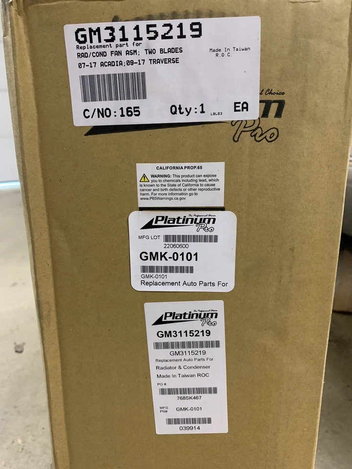 Ventilador eléctrico GMC Acadia/Buick Enclave Platimum Pro 2005-2011 GM3115219 Foto 2 de 2