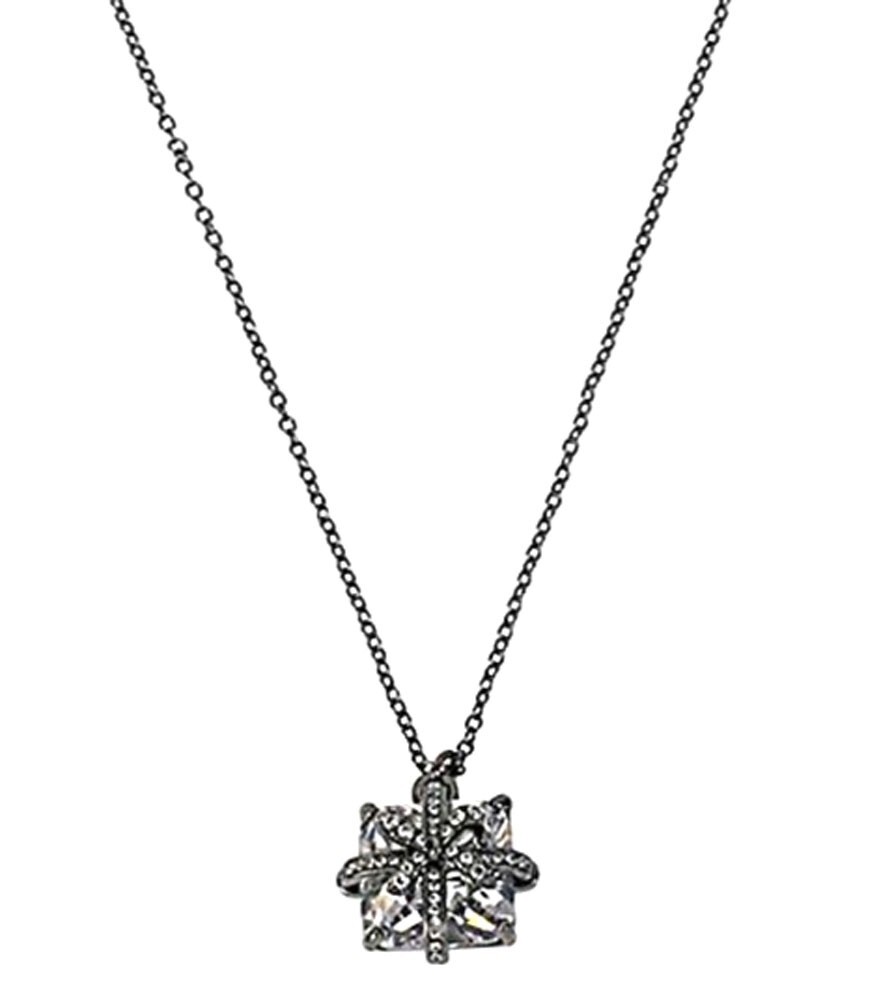Betsey Johnson CZ Bow Gift Package Pendant