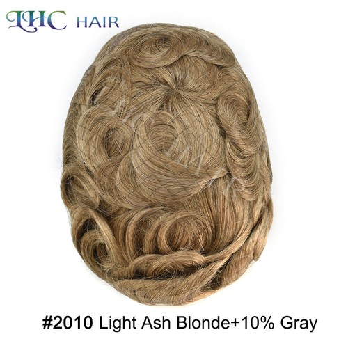 Thin Skin Mens Toupee Human Hair Replacement System V-looped 0.06mm PU Hairpiece - 第 81/86 張圖片