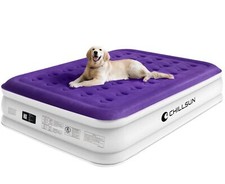 CHILLSUN Queen Air Mattress with Built in Pump-Inflatable Blow Up Mattress Luxur
