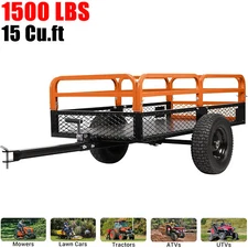 For ATV / UTV Heavy Duty Utility Cart Cargo Trailer Tow Behind Dump Cart 1500lbs