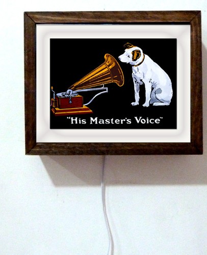RCA Victor Victrola Retro Vintage Nipper Dog Master's Voice Light Lighted  Sign