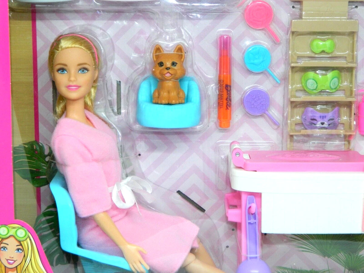 Barbie Doll Playset Face Spa Day GJR84 20 Pieces Packaging